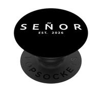 Señor Est. 2026 Latino Espagnol Mr Mrs Husband Wife Mariage PopSockets PopGrip Adhésif