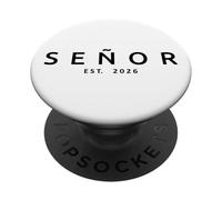 Señor Est. 2026 Latino Espagnol, Mr Mrs Husband Wife Wedding PopSockets PopGrip Adhésif