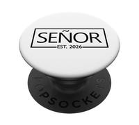 Señor Est. 2026 Latino Espagnol Mr Mrs, Mari Femme Mariage PopSockets PopGrip Adhésif