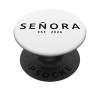 Señora Est. 2026 Latina Espagnol, Mrs Mr Wife Husband Wedding PopSockets PopGrip Adhésif