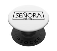 Señora Est. 2026 Latina Espagnol Mrs Mr, Wife Husband Wedding PopSockets PopGrip Adhésif