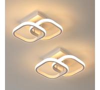 SENQIU 2 Pièce Plafonnier LED Moderne, 22W 3000K Lumière Blanche Chaud