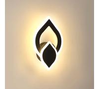 SENQIU Applique Murale Intérieure LED, 16W Moderne Lampe Murale Noir