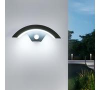 SENQIU Applique Murale LED Extérieure, 24W 2700LM Applique Murale avec Détecteur de Mouvement, IP65 Imperméable Lampe Murale Exterieur pour Jardin Entrée Terrasse Garage, Blanc froid 6000K, Noir