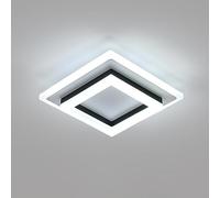 SENQIU Plafonnier LED, Lampe de Plafond Noir Carré 24W