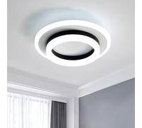 SENQIU Plafonnier LED Moderne, 24W Lampe de Plafond LED Rond Noir
