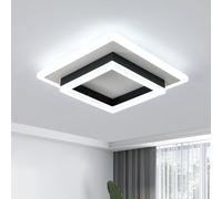 SENQIU Plafonnier LED Moderne, 30W Lampe de Plafond Carré Noir