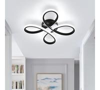 SENQIU Plafonnier Led Moderne, 30W Noir Creative Fleur de Forme