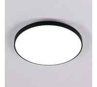 SENQIU Plafonnier LED Rond, 24W 6500K Blanc froid Moderne Plafonnier Led Noir IP54 Imperméable, 2700LM Lampe de Plafond Led pour Salle de Bain, Salon, Cuisine, Chambre, Couloir Ø 27cm