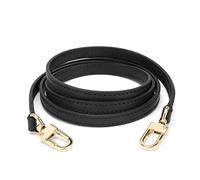 Senral Sangle de Sac en Véritable Cuir 39-55 Pouces Longue Bandouliere pour Sac Bandouliere DIY Sac à Main Portefeuille Sac Anse de (47 inches Black Strap)