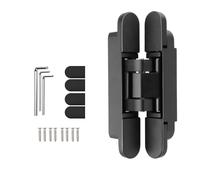 SENRISE Charnière de porte invisible de 15 cm - 3 positions réglables à 180° - Charge maximale : 40 kg - Noir