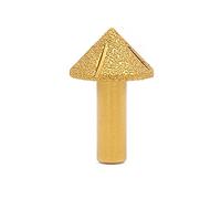 SENRISE Fraise diamanté par galvanisation pour pierre, marbre, granit, bois Tige 1/2'' 12,7 mm Lot de 1, or