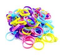 SENRISE Lot de 100 attaches réutilisables en silicone pour poche à douille - Multicolore