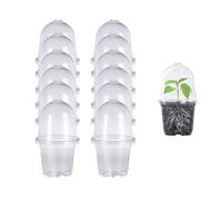 SENRISE Lot de 12 pots de fleurs transparents de 8,9 cm avec dôme d'humidité, pots de pépinière multifonctionnels pour semis, boutures, transplantation