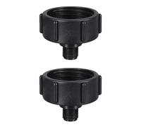 SENRISE Lot de 2 adaptateurs fourre-tout IBC, S60 x 6 à 20 mm - Adaptateur de vidange de réservoir d'eau en plastique pour tuyau d'arrosage - Connecteur de sortie pour huile, carburant, eau (noir)