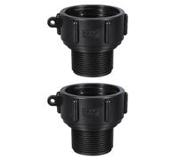 SENRISE Lot de 2 adaptateurs fourre-tout IBC, S60 x 6 à 48 mm, adaptateur de vidange de réservoir d'eau en plastique pour tuyau d'arrosage, connecteur de sortie pour huile, carburant, eau (noir)