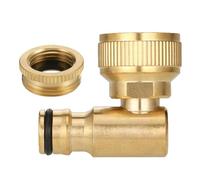 SENRISE Lot de 2 connecteurs coudés en laiton de 1,27 cm et 1,9 cm, coude pivotant, adaptateur de robinet femelle pour tuyau d'arrosage, machine à laver, robinet de jardin