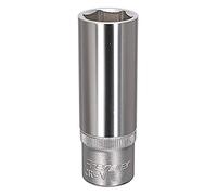 Senrise Lot de 2 douilles métriques pour entraînement profond pour prise murale carrée de 4 à 14 mm 50 mm, argent