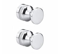 SENRISE Lot de 2 poignées de porte en verre de rechange pour porte de douche coulissante - Poignées latérales pour armoires de salle de bain, portes coulissantes (argent vif)