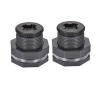 SENRISE Lot de 2 raccords de cloison de 2,5 cm, adaptateur de connecteur de réservoir d'eau en PVC avec bouchon pour barils de pluie, robinet, aquarium, seau de vidange