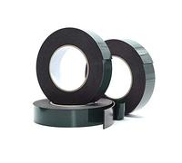 SENRISE Lot de 3 rouleaux de ruban adhésif double face en mousse étanche pour plaques d'immatriculation de voiture Noir 1 mm x 40 mm x 10 m