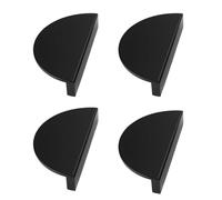 SENRISE Lot de 4 poignées d'armoire demi-lune noires en demi-cercle pour meubles, armoires, tiroirs