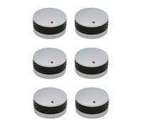 SENRISE Lot de 6 boutons de cuisinière à gaz, 58 mm de diamètre, 8 mm, convexes, adaptateur universel argenté pour différentes plaques de cuisson
