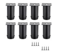 SENRISE Lot de 8 pieds de meubles réglables en acier inoxydable avec vis pour canapé, table, chaise, bureau (100 mm)