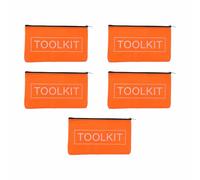 SENRISE Pochette à outils en toile étanche avec fermeture éclair pour tournevis, clés, pinces (5 pièces, orange)
