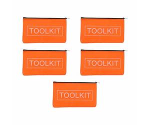 SENRISE Pochette à outils en toile étanche avec fermeture éclair pour tournevis, clés, pinces (5 pièces, orange)