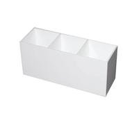 SENRISE Pot à crayons à 3 compartiments pour la maison, l'école, le bureau (blanc)