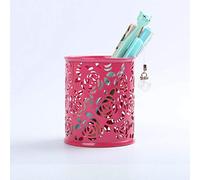 SENRISE Pot à crayons rond pour bureau, bureau et maison (rose)