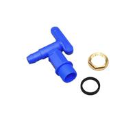 SENRISE Robinet de citerne, adaptateur de réservoir IBC en plastique avec filetage de 25 mm, bec verseur de seau de pluie avec fermeture en fil de laiton pour seau à pluie, réservoir, jardinage (bleu)