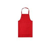SENRISE Tablier de chef de couleur unie, unisexe, durable, confortable, avec poche avant, lavable pour la cuisine, la pâtisserie, le restaurant, les travaux manuels, Rouge, 70CMx60CM