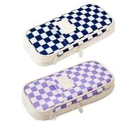 SENRISE Trousse à crayons de grande capacité, organiseur de stylos durable pour bureau, université, école, adolescent, fille, garçon, homme, étudiant, J+K, 2PC, Trousse de beauté