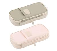 SENRISE Trousse à crayons de grande capacité, organiseur de stylos durable pour bureau, université, école, adolescent, fille, garçon, homme, étudiant, C + d, 2PC, Trousse de beauté