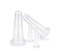 SENRN 4 Pcs Silicone Facial Cupping Set Face Cupping Massage Kit Vacuum Massage Cup Anti-Wrinkle and Anti-Aging Natural Skin Care Beauty Tool(White)