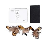 Senrusa 3pcs Pet Feather Jouet interactif Chat Jouet promouvoir l'anxiété de Circulation réduction du Chaton en Plastique Jouet pour intérieur extérieur (Black)