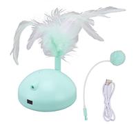 Senrusa Boule de Jouets de Chat électrique Induction Infrarouge Induction Rechargeable à 360 degrés Route irrégulière Boule de Jouets de Chat interactif avec Plume