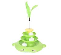 Senrusa Cat Ball Tower Touet 3 Niveau détachable Page de Compagnie Jouet interactif avec Plume taquine pour l'exercice de Chaton (Vert)