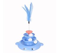 Senrusa Cat Ball Tower Touet 3 Niveau détachable Page de Compagnie Jouet interactif avec Plume taquine pour l'exercice de Chaton (Bleu)