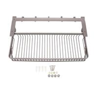 Senrusa Espace de Serviette Mural Espace étagère de Serviette en Aluminium avec Design de Panier à Crochets pour Salle de Bain