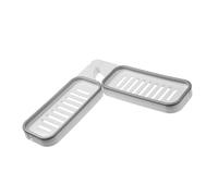 Senrusa Mont Mural Salle de Bain étagère Pliable sur Le Robinet Caddy Organizer Rack pour la Cuisine de la Salle de Bain (Gris Blanc)