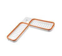 Senrusa Mont Mural Salle de Bain étagère Pliable sur Le Robinet Caddy Organizer Rack pour la Cuisine de la Salle de Bain (Orange Blanc)