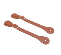 Senrusa Paire de Bretelles d'éperon en Cuir synthétique Longueur réglable 22 cm de Long Support de Cowboy Occidental pour équestre (Brown)