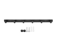 Senrusa Patères en alliage d'aluminium, patère murale légère avec 6 crochets pour chambre à coucher, salle de bain, couloir (Black 6-link hook)