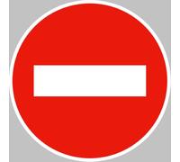 sens interdit - 10cm - Sticker/autocollant