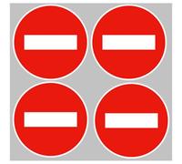 sens interdit - 4fois 5cm - Sticker/autocollant