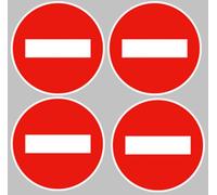 sens interdit - 4fois 5cm - Sticker/autocollant