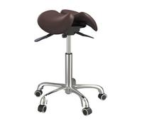 Sens Original - Tabouret Selle Ergonomique à roulettes Base en Chrome - - #4c2b11